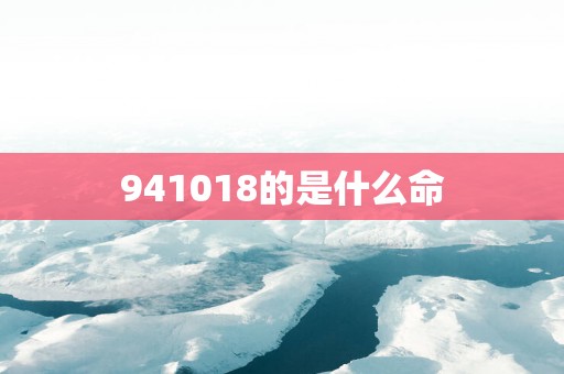 941018的是什么命