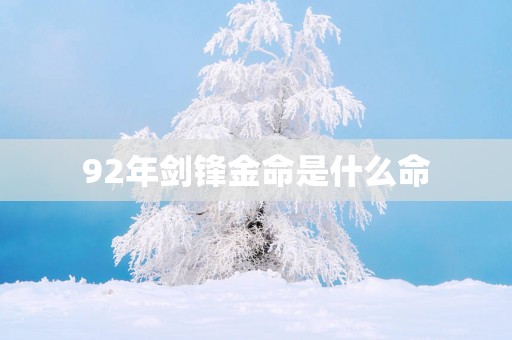 92年剑锋金命是什么命 92年剑锋金命是什么命