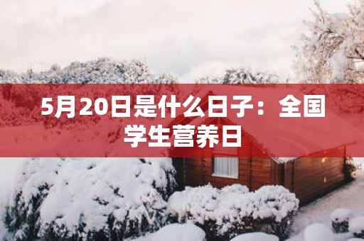 5月20日是什么日子：全国学生营养日