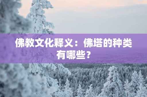 佛教文化释义：佛塔的种类有哪些？