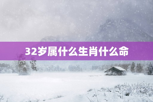 32岁属什么生肖什么命