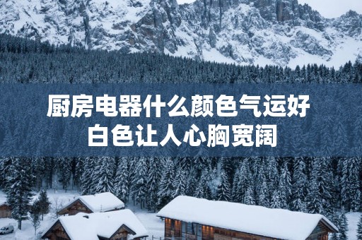 厨房电器什么颜色气运好 白色让人心胸宽阔