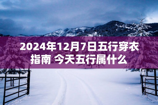 2025年12月7日五行穿衣指南 今天五行属什么