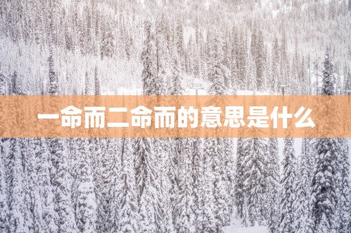 一命而二命而的意思是什么