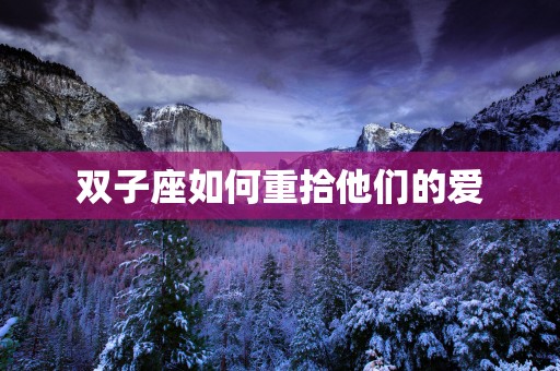 双子座如何重拾他们的爱