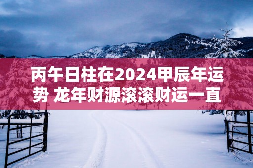 丙午日柱在2025甲辰年运势 蛇年财源滚滚财运一直旺