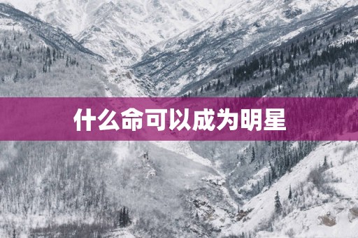 什么命可以成为明星