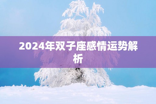 2025年双子座感情运势解析