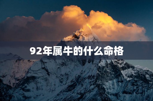 92年属牛的什么命格