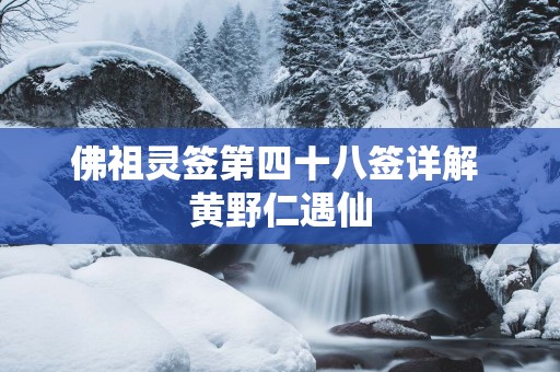 佛祖灵签第四十八签详解 黄野仁遇仙