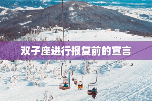 双子座进行报复前的宣言