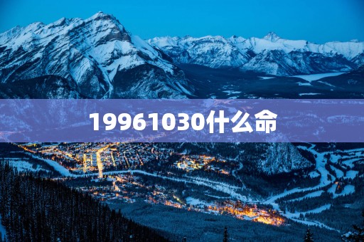 19961030什么命