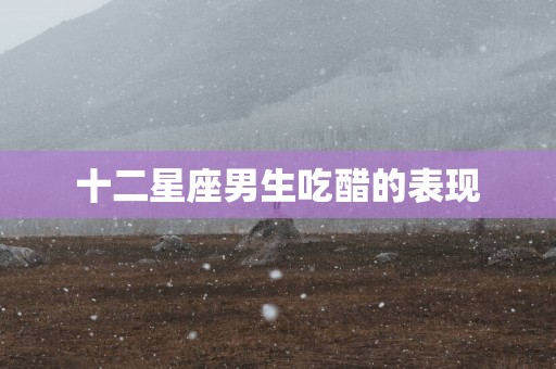 十二星座男生吃醋的表现