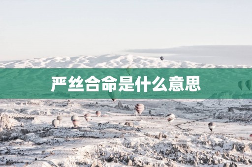 严丝合命是什么意思