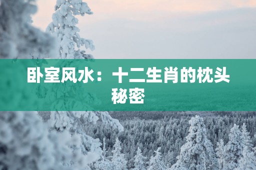 卧室风水：十二生肖的枕头秘密