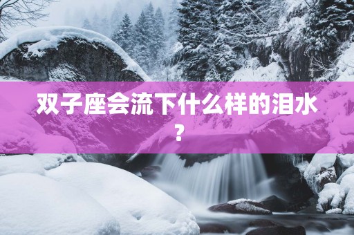 双子座会流下什么样的泪水？
