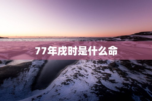 77年戌时是什么命