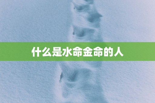 什么是水命金命的人