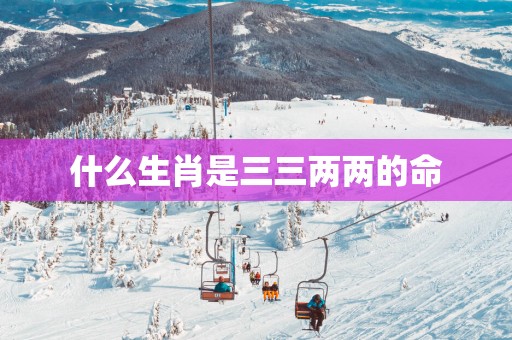 什么生肖是三三两两的命