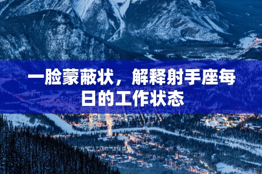 一脸蒙蔽状，解释射手座每日的工作状态