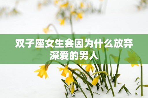 双子座女生会因为什么放弃深爱的男人