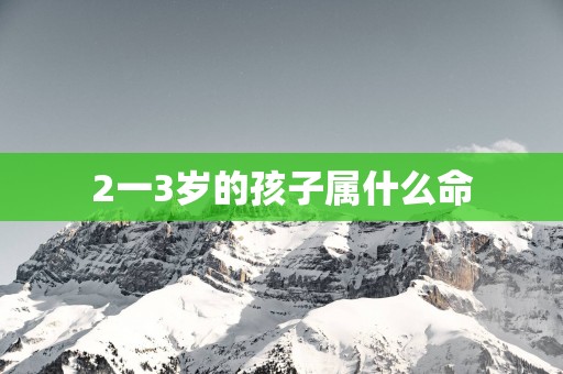 2一3岁的孩子属什么命