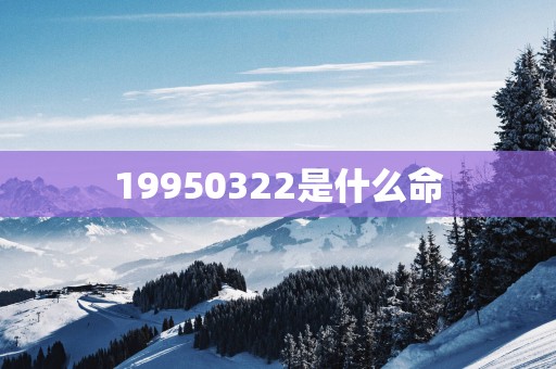 19950322是什么命