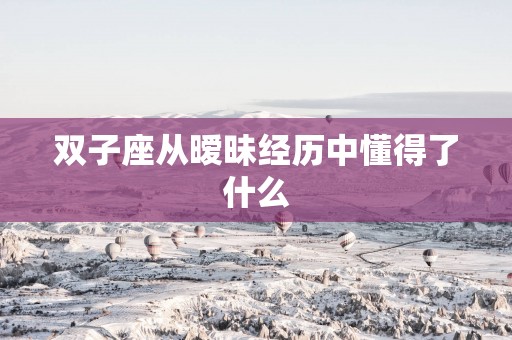 双子座从暧昧经历中懂得了什么