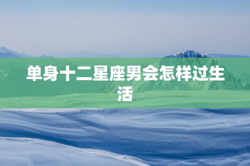 单身十二星座男会怎样过生活