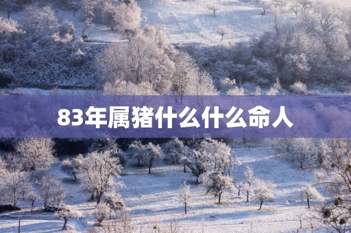 83年属猪什么什么命人
