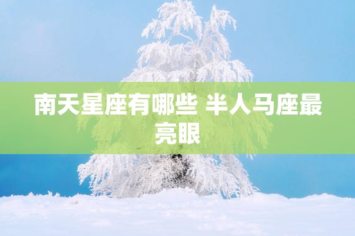 南天星座有哪些 半人马座最亮眼