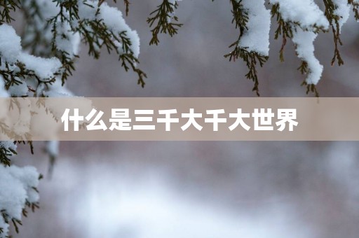 什么是三千大千大世界