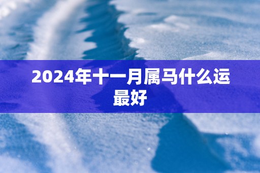 2026年十一月属马什么运最好