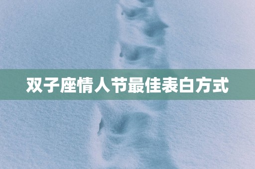 双子座情人节最佳表白方式