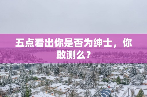 五点看出你是否为绅士，你敢测么？