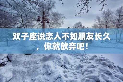 双子座说恋人不如朋友长久，你就放弃吧！