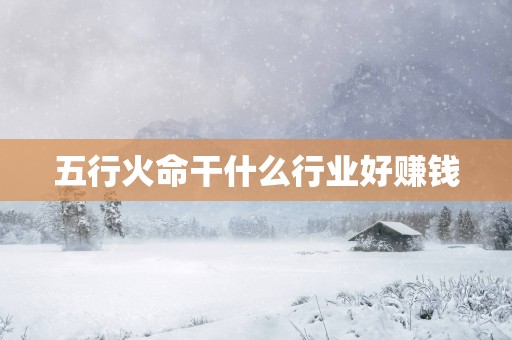 五行火命干什么行业好赚钱