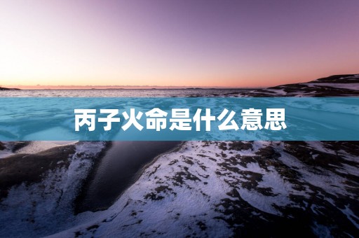 丙子火命是什么意思