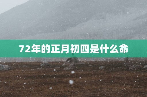 72年的正月初四是什么命