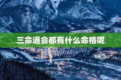 三命通会都有什么命格呢