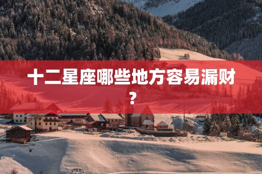 十二星座哪些地方容易漏财？