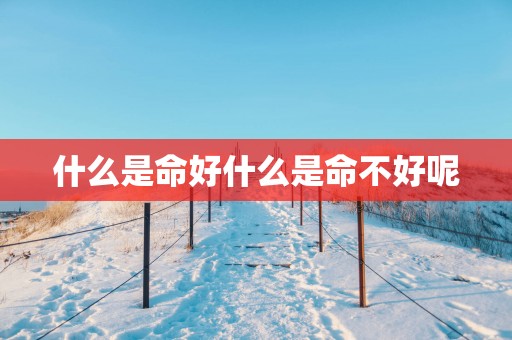 什么是命好什么是命不好呢