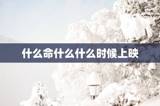 什么命什么什么时候上映