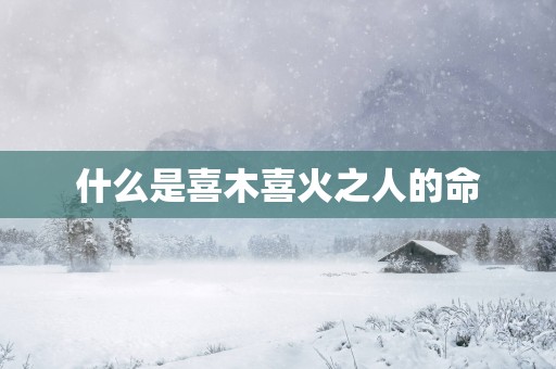 什么是喜木喜火之人的命