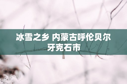 冰雪之乡 内蒙古呼伦贝尔牙克石市