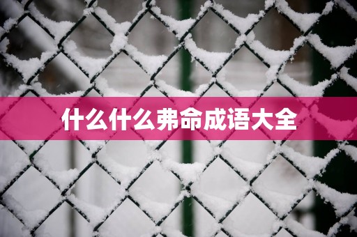 什么什么弗命成语大全