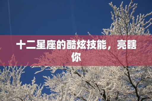 十二星座的酷炫技能，亮瞎你
