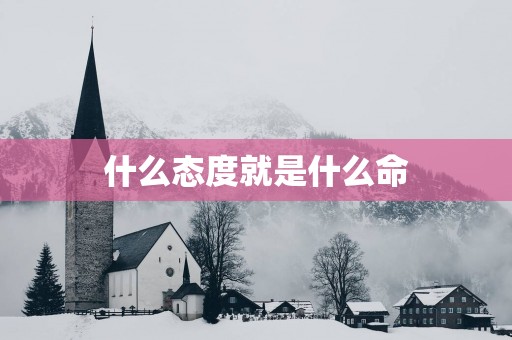 什么态度就是什么命