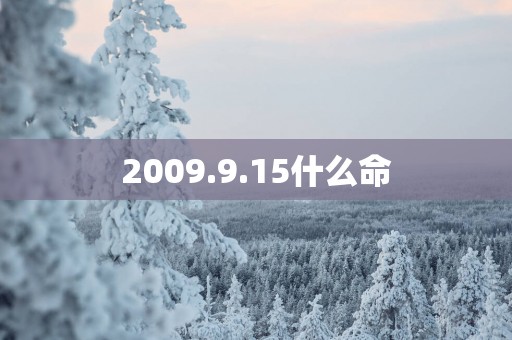 2009.9.15什么命