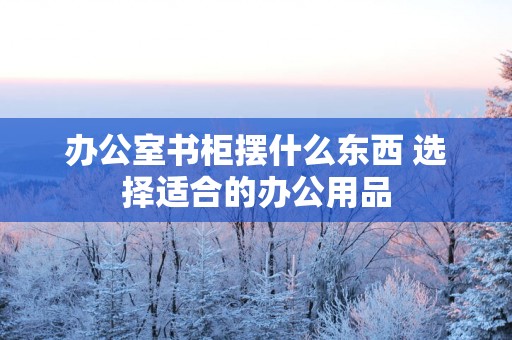 办公室书柜摆什么东西 选择适合的办公用品
